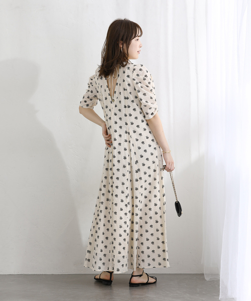La TOTALITE(ラトータリテ)の「【洗える】ne Quittez pas/ヌキテパ コットンドビープリントドレス(ワンピース・レディース・アイボリー/ブラック・FREE)」の9枚目の写真