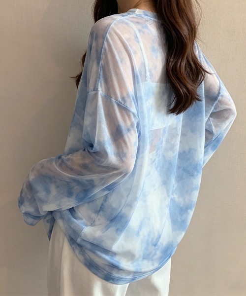 ONEP STAR（ワンピスター）の「タイダイオーバーサイズトップス（Tシャツ/カットソー・レディース・グレー/ブルー・MEDIUM/LARGE/X-LARGE）」の10枚目の写真