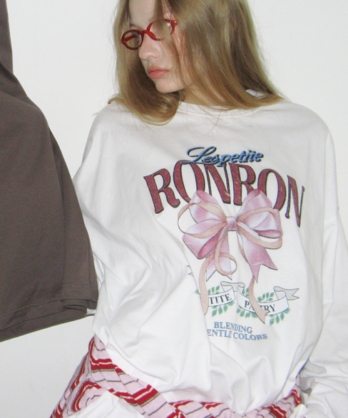 RONRON(ロンロン)の「VINTAGE DOUBLE RIBBON LONG SLEEVE WHITE(Tシャツ/カットソー・レディース・その他・FREE)」の1枚目の写真