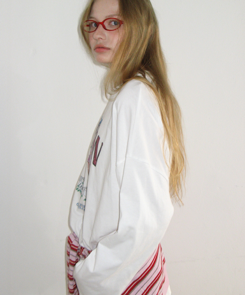 RONRON(ロンロン)の「VINTAGE DOUBLE RIBBON LONG SLEEVE WHITE(Tシャツ/カットソー・レディース・その他・FREE)」の6枚目の写真
