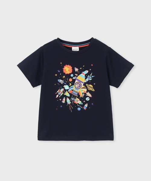 Paul Smith JUNIOR(ポールスミスジュニア)の「ジュニア ロケットギミック Tシャツ / 893198 3561217(Tシャツ/カットソー・キッズ・オフホワイト/ネイビー・130cm/120cm/110cm/100cm)」の2枚目の写真