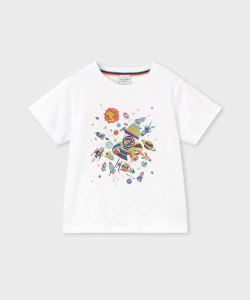 Paul Smith JUNIOR(ポールスミスジュニア)の「ジュニア ロケットギミック Tシャツ / 893198 3561217(Tシャツ/カットソー・キッズ・オフホワイト/ネイビー・130cm/120cm/110cm/100cm)」の1枚目の写真