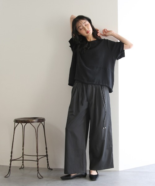 No one knows(ノーワンノーズ)の「ZOZO限定 袖フリルワイドトップス(Tシャツ/カットソー・レディース・ブラック/ホワイト・FREE)」の13枚目の写真