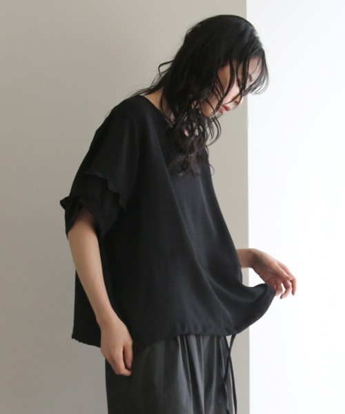No one knows(ノーワンノーズ)の「ZOZO限定 袖フリルワイドトップス(Tシャツ/カットソー・レディース・ブラック/ホワイト・FREE)」の17枚目の写真