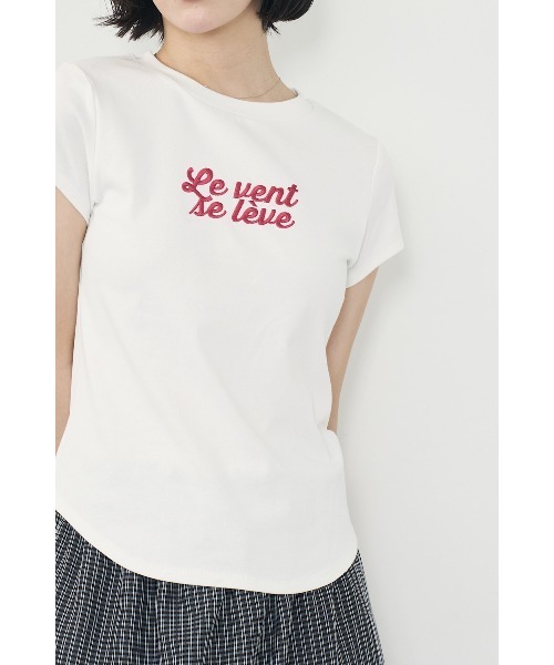 Limue(リミュ)の「刺繍ロゴTee(Tシャツ/カットソー・レディース・チャコールグレー/ホワイト/ピンク・FREE)」の1枚目の写真