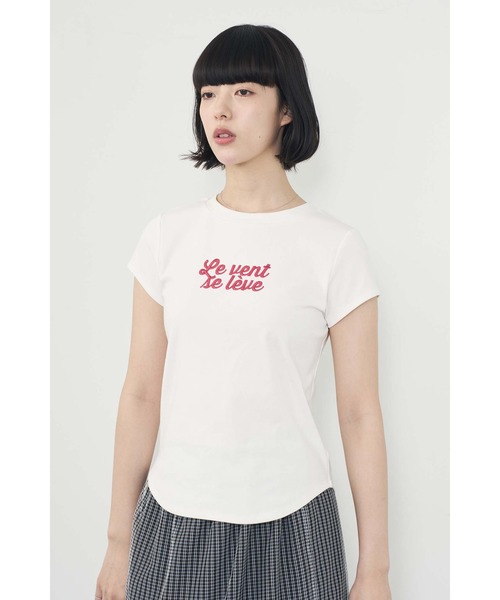 Limue(リミュ)の「刺繍ロゴTee(Tシャツ/カットソー・レディース・チャコールグレー/ホワイト/ピンク・FREE)」の4枚目の写真