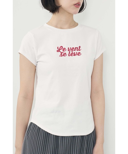 Limue(リミュ)の「刺繍ロゴTee(Tシャツ/カットソー・レディース・チャコールグレー/ホワイト/ピンク・FREE)」の7枚目の写真