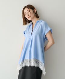 YECCA VECCA | 裾レーススキッパーシャツ(シャツ/ブラウス)