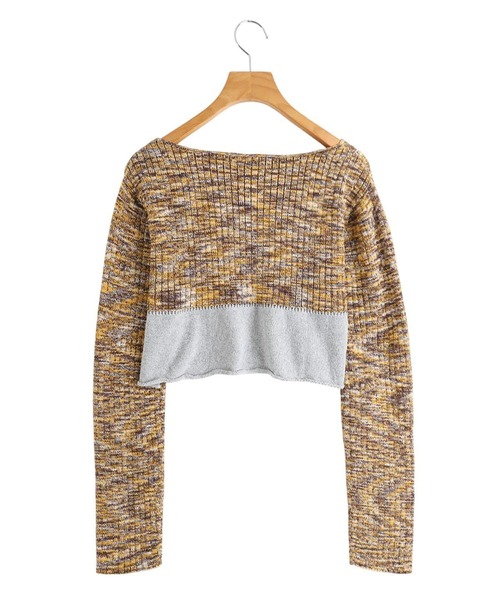 BASERANGE（ベースレンジ）の「BASERANGE / ベースレンジ：WASTE CROPPED SWEATER：PUWC-TC-AU25[ANN]（ニット/セーター・レディース・ブラウン系その他・XS-S）」の8枚目の写真