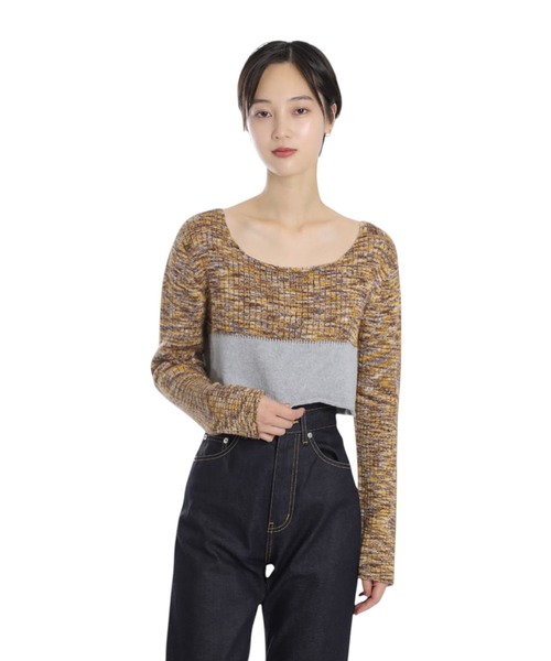 BASERANGE（ベースレンジ）の「BASERANGE / ベースレンジ：WASTE CROPPED SWEATER：PUWC-TC-AU25[ANN]（ニット/セーター・レディース・ブラウン系その他・XS-S）」の5枚目の写真