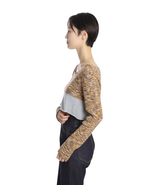 BASERANGE（ベースレンジ）の「BASERANGE / ベースレンジ：WASTE CROPPED SWEATER：PUWC-TC-AU25[ANN]（ニット/セーター・レディース・ブラウン系その他・XS-S）」の4枚目の写真