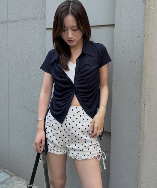 mline（エムライン）の「[mline]ドットフリルパンツ（その他パンツ・レディース・アイボリー/ブラック・2/1）」の15枚目の写真