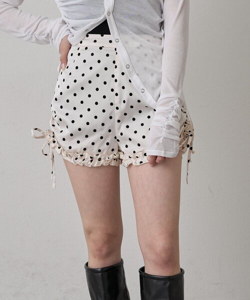 mline（エムライン）の「[mline]ドットフリルパンツ（その他パンツ・レディース・アイボリー/ブラック・2/1）」の16枚目の写真