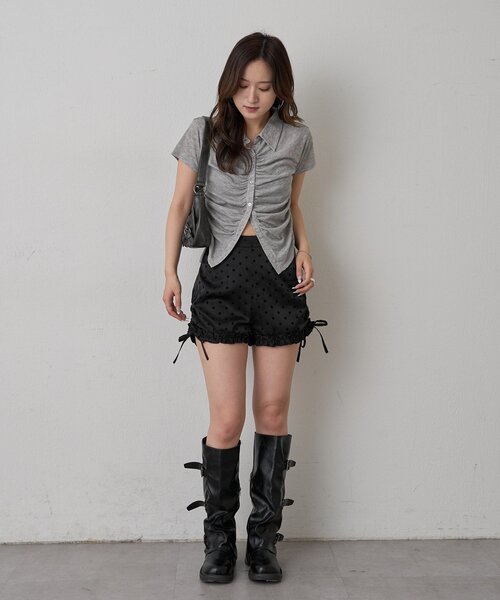 mline（エムライン）の「[mline]ドットフリルパンツ（その他パンツ・レディース・アイボリー/ブラック・2/1）」の8枚目の写真