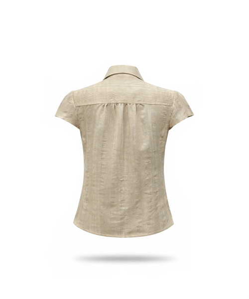 PORTERNA(ポルテナ)の「WRAP BUTTON CAP SLEEVE BLOUSE-BEIGE(シャツ/ブラウス・レディース・その他・OS)」の21枚目の写真