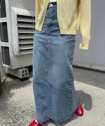 lanan select（ラナンセレクト）の「Long Straight Denim Skirt（デニムスカート）」
