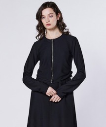 メッシュトリコット ジッパートップス