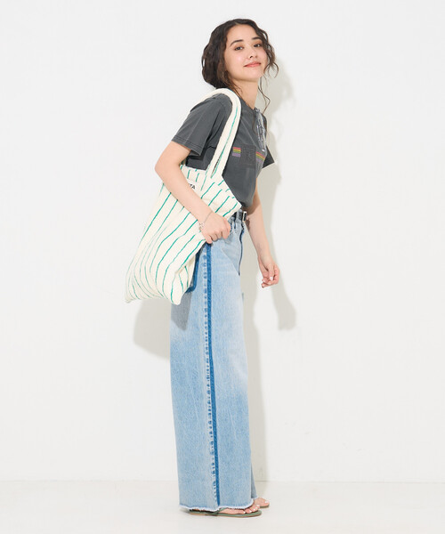 FREAK'S STORE(フリークスストア)の「Ocean Pacific × FREAK'S STORE/オーシャンパシフィック 【Beach & Festival】 HERITAGE RAINBOW Tシャツ(Tシャツ/カットソー・レディース・レモンイエロー/パープル/ブラック・フリ-)」の6枚目の写真