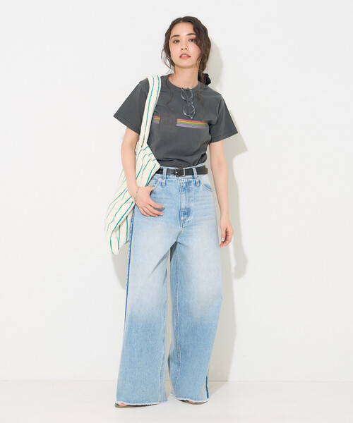 FREAK'S STORE(フリークスストア)の「Ocean Pacific × FREAK'S STORE/オーシャンパシフィック 【Beach & Festival】 HERITAGE RAINBOW Tシャツ(Tシャツ/カットソー・レディース・レモンイエロー/パープル/ブラック・フリ-)」の8枚目の写真