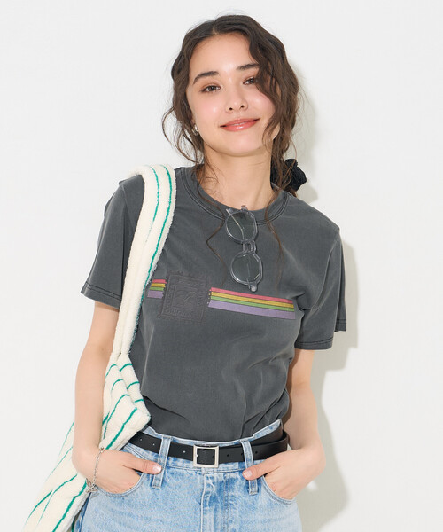 FREAK'S STORE(フリークスストア)の「Ocean Pacific × FREAK'S STORE/オーシャンパシフィック 【Beach & Festival】 HERITAGE RAINBOW Tシャツ(Tシャツ/カットソー・レディース・レモンイエロー/パープル/ブラック・フリ-)」の10枚目の写真