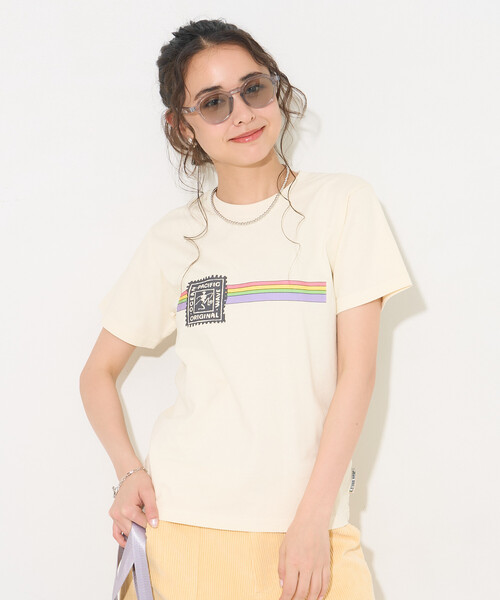 FREAK'S STORE(フリークスストア)の「Ocean Pacific × FREAK'S STORE/オーシャンパシフィック 【Beach & Festival】 HERITAGE RAINBOW Tシャツ(Tシャツ/カットソー・レディース・レモンイエロー/パープル/ブラック・フリ-)」の22枚目の写真