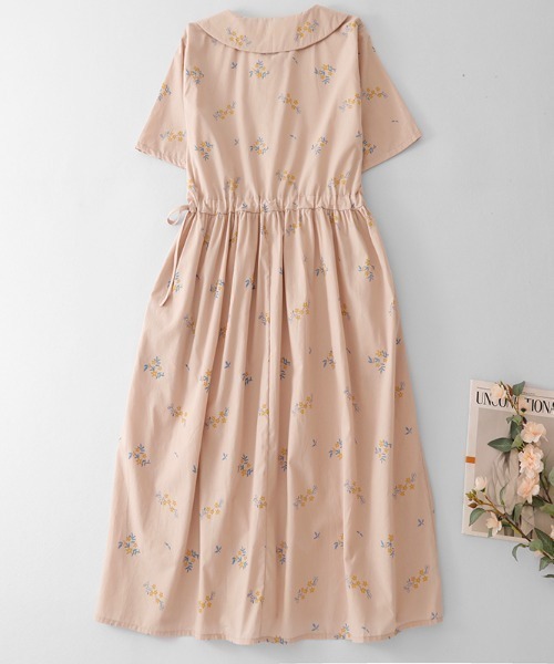 LUCPY(ラクピー)の「フラワープリントラウンドカラーワンピース(ワンピース・レディース・ピンク・XX-LARGE/X-LARGE/LARGE/MEDIUM)」の3枚目の写真