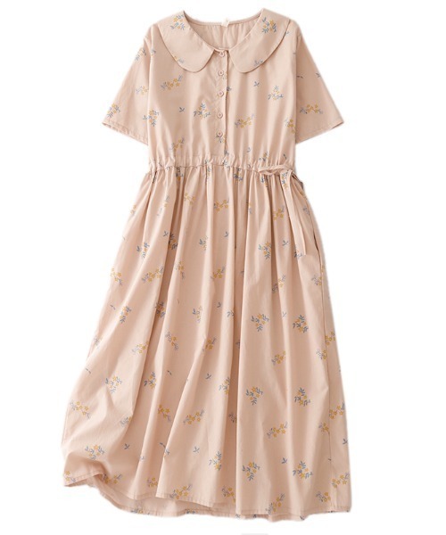 LUCPY(ラクピー)の「フラワープリントラウンドカラーワンピース(ワンピース・レディース・ピンク・XX-LARGE/X-LARGE/LARGE/MEDIUM)」の4枚目の写真