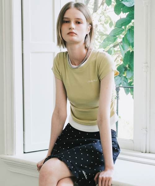 NICK&NICOLE(ニックアンドニコール)の「LAYERED SHIRRING SLIM TOP_OLIVE(Tシャツ/カットソー・レディース・その他・FREE)」の4枚目の写真
