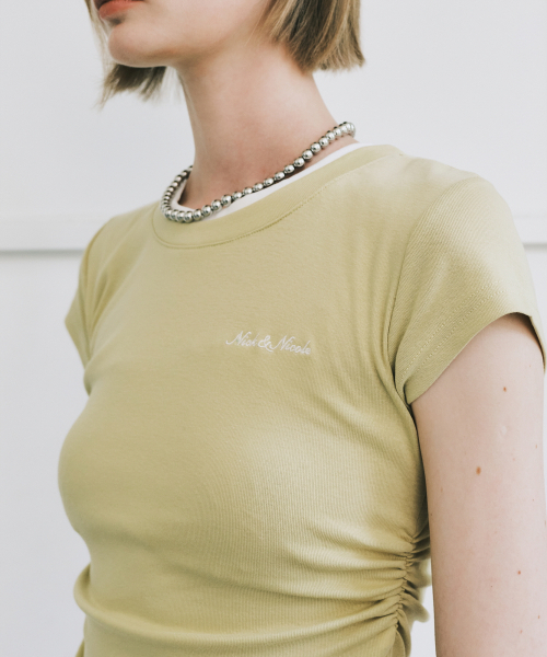 NICK&NICOLE(ニックアンドニコール)の「LAYERED SHIRRING SLIM TOP_OLIVE(Tシャツ/カットソー・レディース・その他・FREE)」の5枚目の写真