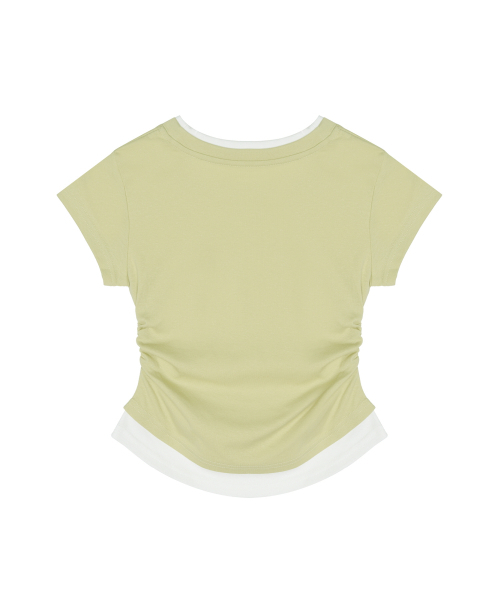 NICK&NICOLE(ニックアンドニコール)の「LAYERED SHIRRING SLIM TOP_OLIVE(Tシャツ/カットソー・レディース・その他・FREE)」の3枚目の写真