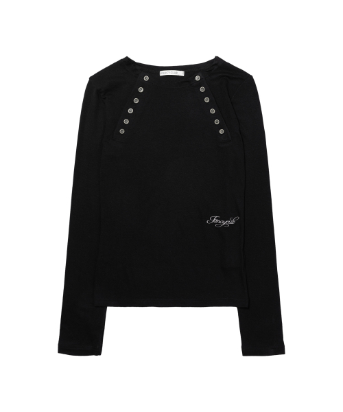 FANCY CLUB(ファンシークラブ)の「ムーブボタンロングスリーブ (ブラック) F26QB048(Tシャツ/カットソー・レディース・その他・ONE)」の4枚目の写真