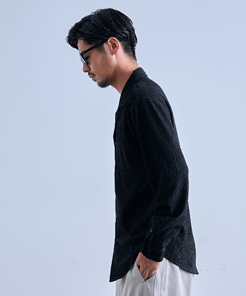 CavariA(キャバリア)の「『CavariA/キャバリア』オープンカラー楊柳シャツ(シャツ/ブラウス・メンズ・ベージュ/ブラック/ホワイト・L/M)」の10枚目の写真