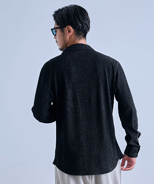 CavariA(キャバリア)の「『CavariA/キャバリア』オープンカラー楊柳シャツ(シャツ/ブラウス・メンズ・ベージュ/ブラック/ホワイト・L/M)」の11枚目の写真