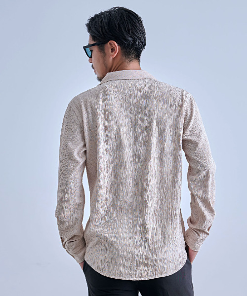 CavariA(キャバリア)の「『CavariA/キャバリア』オープンカラー楊柳シャツ(シャツ/ブラウス・メンズ・ベージュ/ブラック/ホワイト・L/M)」の15枚目の写真