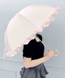 レディースの折りたたみ傘（ピンク/桃色系・フリル）ファッション通販