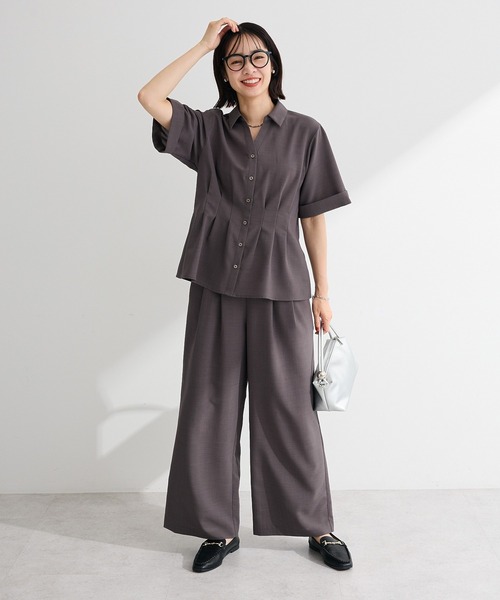 Green　Parks（グリーンパークス）の「SET2点 シャツパンツセットアップ（セットアップ・レディース・サックスブルー/ベージュ/チャコールグレー・FREE）」の22枚目の写真