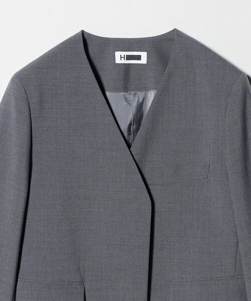 H BEAUTY&YOUTH UNITED ARROWS(エイチビューティーアンドユースユナイテッドアローズ)の「<H>トロピカルクロス Vネック ジャケット(テーラードジャケット・レディース・グレー系/ブラック・S/M)」の8枚目の写真