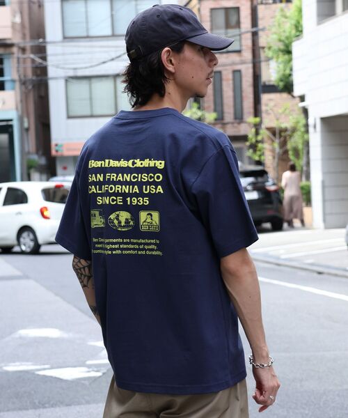 BEN DAVIS(ベンデイビス)の「【BEN DAVIS(ベンデイビス)】 COLOR LOGO TEE / Tシャツ 半袖 クルーネック プリント ワンポイント ユニセックス オーバーサイズ(Tシャツ/カットソー・メンズ・ブラック/ネイビー/ホワイト/サックスブルー・LARGE/MEDIUM/X-LARGE)」の1枚目の写真