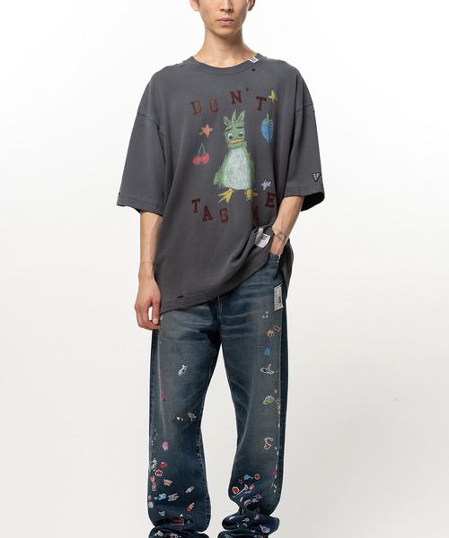 Maison MIHARA YASUHIRO(メゾンミハラヤスヒロ)の「Leon Doodle Printed T-shirt(Tシャツ/カットソー・メンズ・グレー/ホワイト/ブラック・46/44/48)」の12枚目の写真