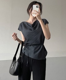 ドレープカラーリボントップス