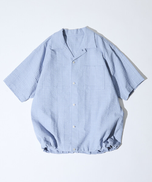 FREAK'S STORE(フリークスストア)の「シアサッカー スピンドル オープンカラー 半袖シャツ(シャツ/ブラウス・メンズ・ブラウン/オフホワイト/ブラック/サックスブルー・MEDIUM/LARGE)」の15枚目の写真