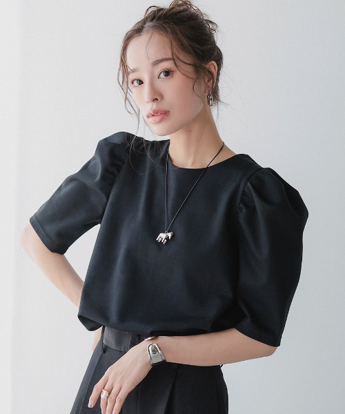 DONOBAN(ドノバン)の「【汗染み防止】パフスリーブカットソー(Tシャツ/カットソー・レディース・ピンク/グレー/ホワイト/ブラック・ONE SIZE)」の19枚目の写真