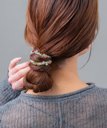 Cream dot. | マルチカラービーズがカラフルなハンドメイドヘアゴム(ヘアゴム)