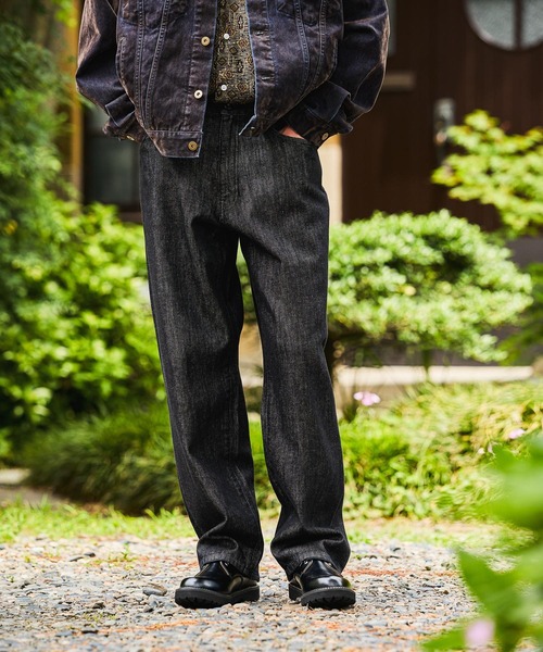 niko and...（ニコアンド）の「Wide 5-Pocket Denim[niko and ...JEANS]（デニムパンツ・メンズ・ブラック/インディゴブルー・SMALL/MEDIUM/LARGE）」の6枚目の写真