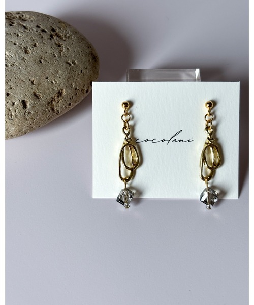 tone（トーン）の「【cocolani】［金属アレルギー対応］ガラスキューブピアス(MA)（ピアス（両耳用）・レディース・ゴールド/シルバー・FREE）」の10枚目の写真