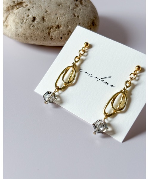 tone（トーン）の「【cocolani】［金属アレルギー対応］ガラスキューブピアス(MA)（ピアス（両耳用）・レディース・ゴールド/シルバー・FREE）」の11枚目の写真