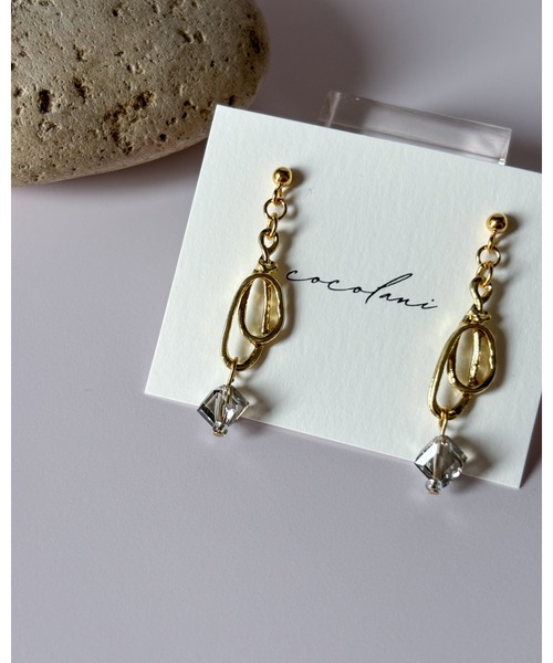 tone（トーン）の「【cocolani】［金属アレルギー対応］ガラスキューブピアス(MA)（ピアス（両耳用）・レディース・ゴールド/シルバー・FREE）」の13枚目の写真