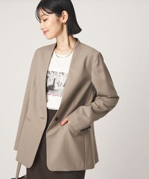 ノーカラージャケット（ブラウン/茶色系）ファッション通販 - ZOZOTOWN