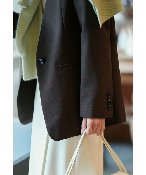 green label relaxing（グリーンレーベルリラクシング）の「［size SHORT/TALLあり］Greed グリード ノーラペル ジャケット ウォッシャブル（ノーカラージャケット・レディース・その他1/モカ/ネイビー・TALL/40/38/36/SHORT）」の6枚目の写真