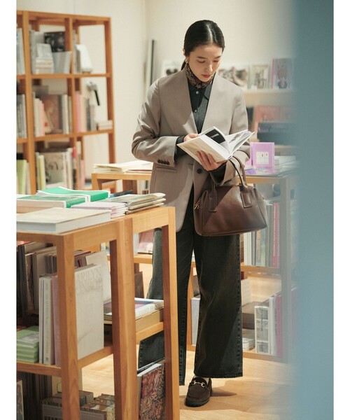green label relaxing（グリーンレーベルリラクシング）の「［size SHORT/TALLあり］Greed グリード ノーラペル ジャケット ウォッシャブル（ノーカラージャケット・レディース・その他1/モカ/ネイビー・TALL/40/38/36/SHORT）」の7枚目の写真